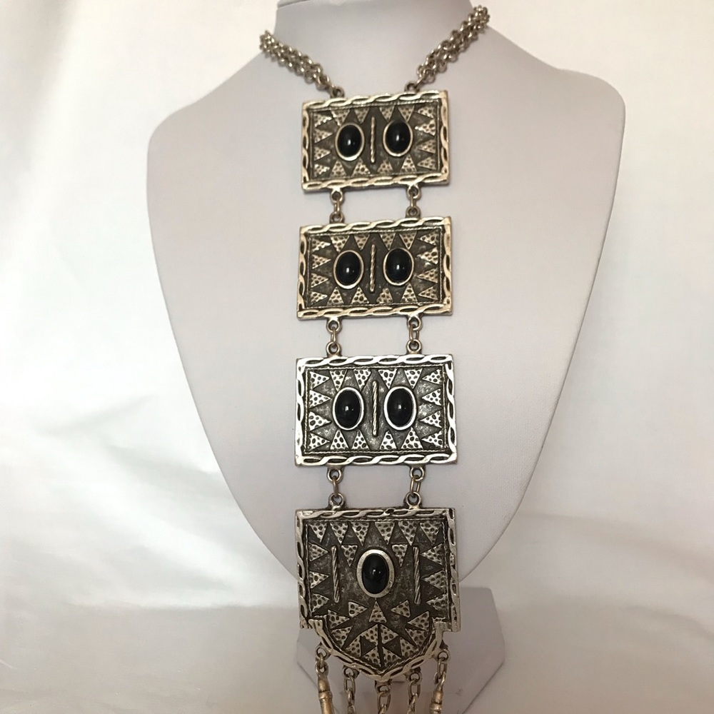 Egyptian Four Piece Medallion with Black Stone